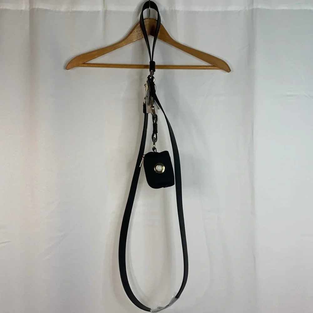 Express Black Faux Leather 58” Dog Leash and Bag Set- NWT